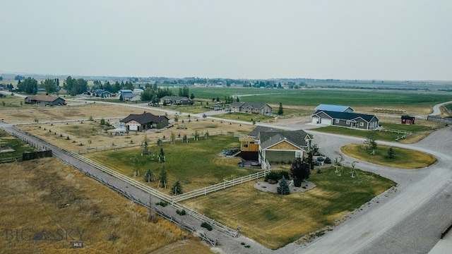 bird's eye view with a rural view