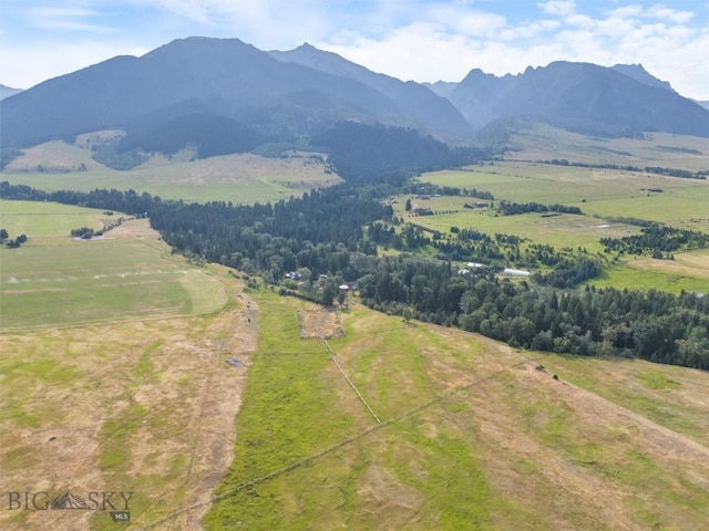 view of mountain feature with a rural view