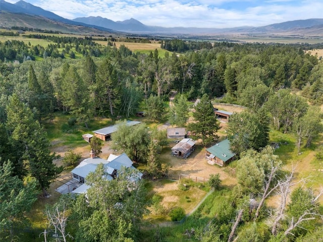 aerial view featuring a mountain view