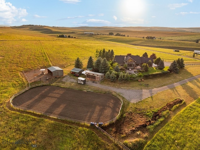 aerial view featuring a rural view