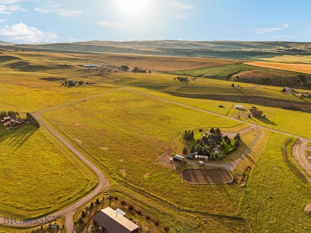 drone / aerial view with a rural view