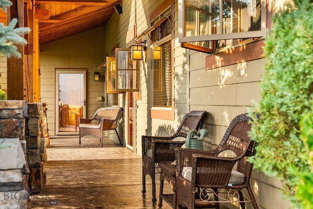 view of patio / terrace featuring a wooden deck