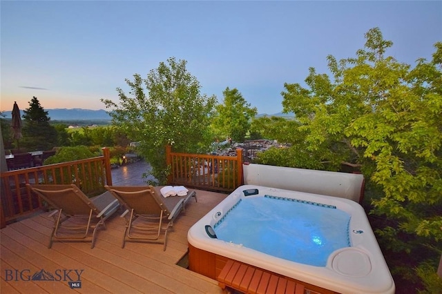 view of deck at dusk