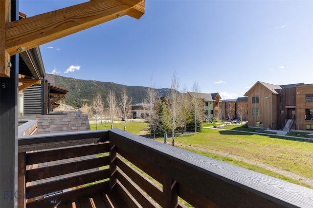 balcony with a mountain view