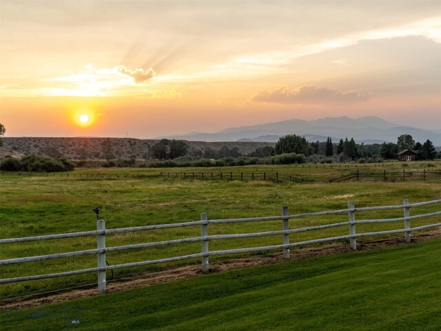 property view of mountains with a rural view