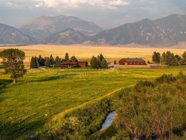 mountain view with a rural view