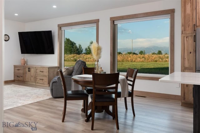 dining room featuring light wood-type flooring