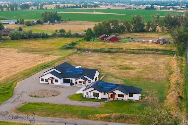 drone / aerial view with a rural view