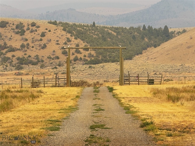 property view of mountains with a rural view