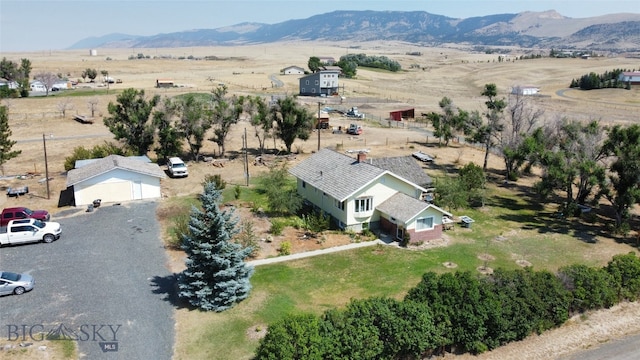 aerial view with a mountain view