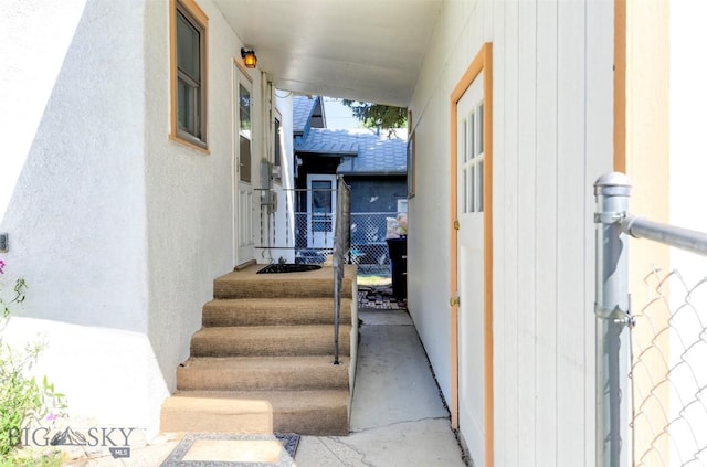 exterior space featuring stucco siding