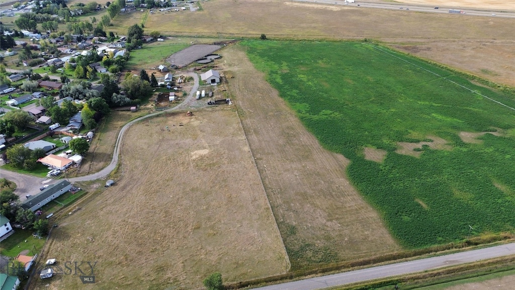 aerial view with a rural view