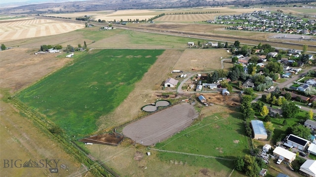 drone / aerial view with a rural view