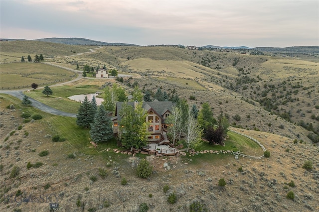 drone / aerial view with a rural view