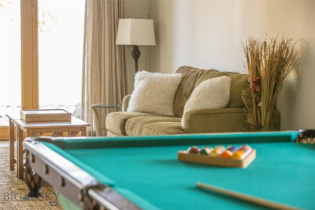 game room featuring pool table