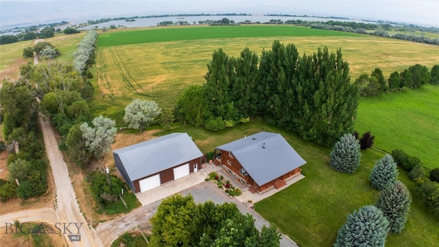 aerial view featuring a rural view