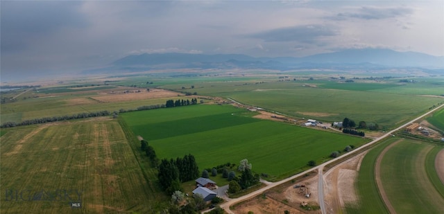 aerial view with a rural view and a mountain view