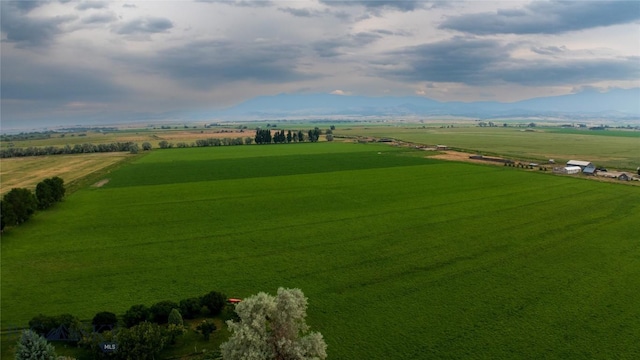 birds eye view of property with a rural view