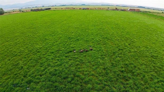 bird's eye view with a mountain view and a rural view