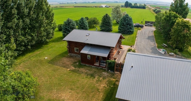 bird's eye view with a rural view