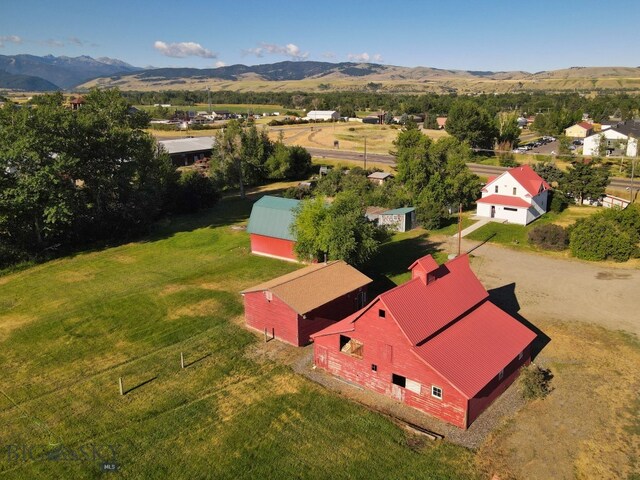 aerial view with a mountain view