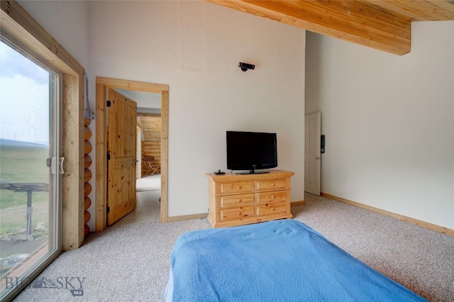 224 Slide Rock Rd, Cameron, MT 59720 - bedroom featuring baseboards, light colored carpet, and multiple windows