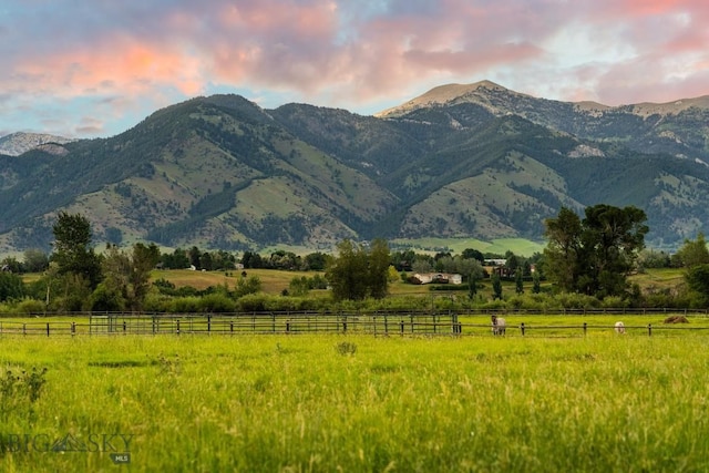 property view of mountains featuring a rural view