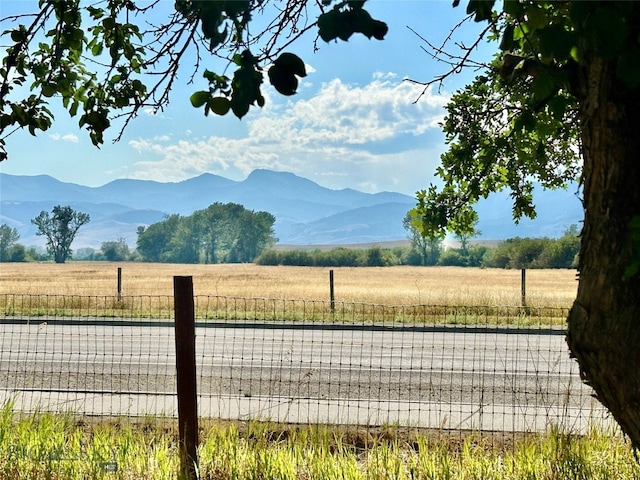 view of mountain feature featuring a rural view