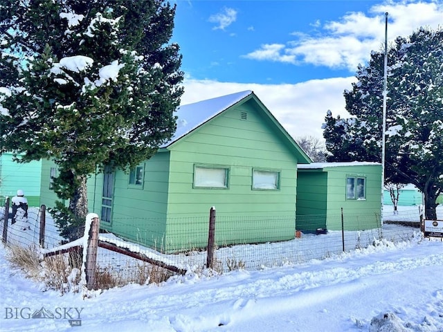 view of snowy exterior