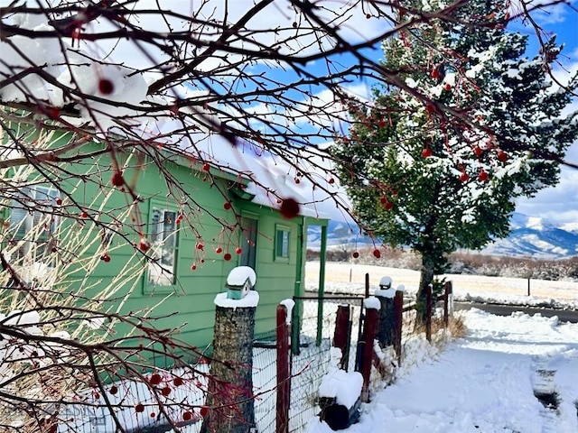 view of snowy exterior