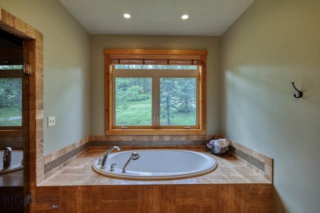 83 W Pine Cone Ter, Big Sky, MT 59716 - full bathroom with a bath and recessed lighting