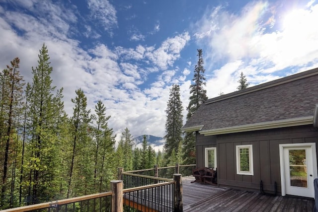 83 W Pine Cone Ter, Big Sky, MT 59716 - wooden deck featuring a mountain view