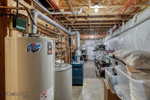83 W Pine Cone Ter, Big Sky, MT 59716 - unfinished basement with water heater