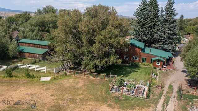 bird's eye view featuring a rural view