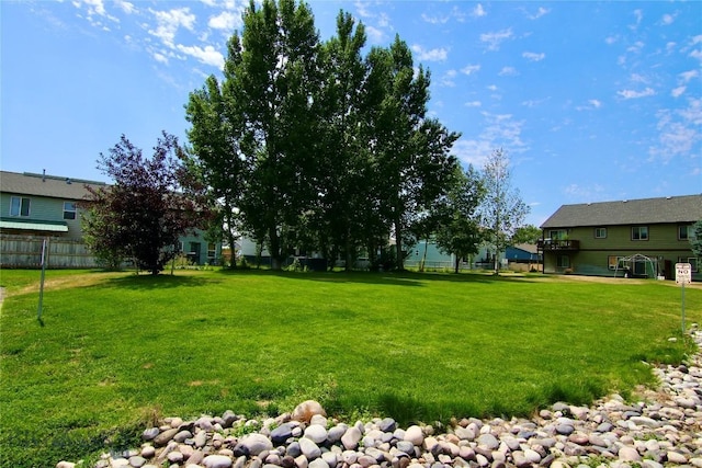 view of yard featuring fence