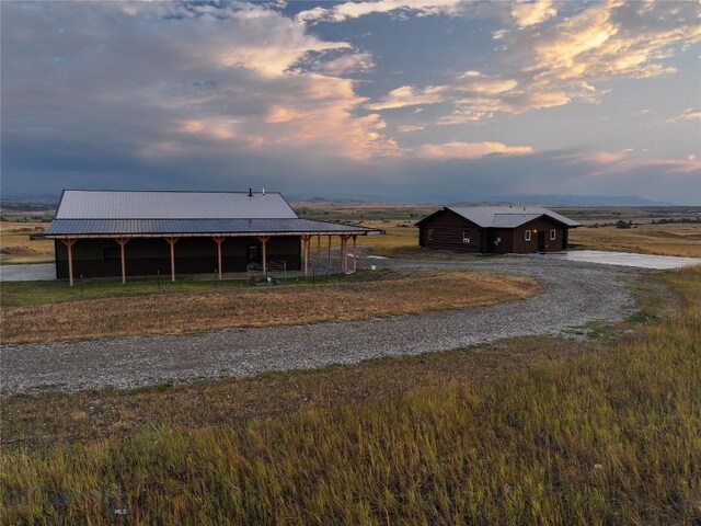 exterior space with a rural view