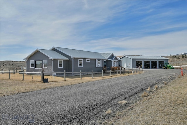 view of single story home