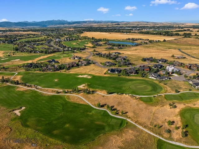 drone / aerial view featuring a mountain view