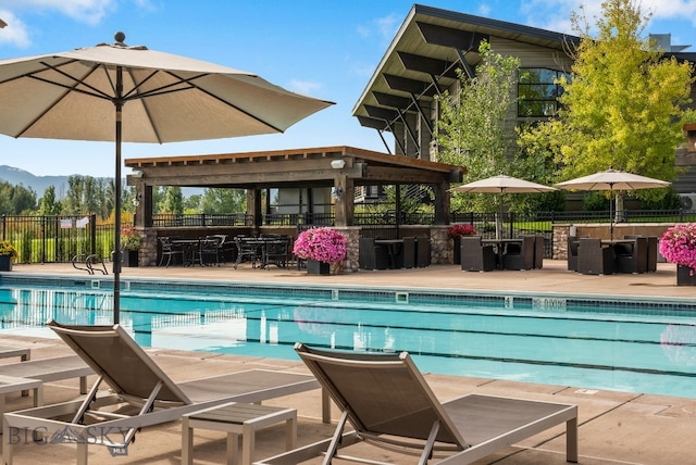 view of pool with a patio