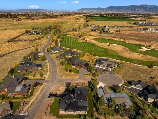 drone / aerial view with a mountain view