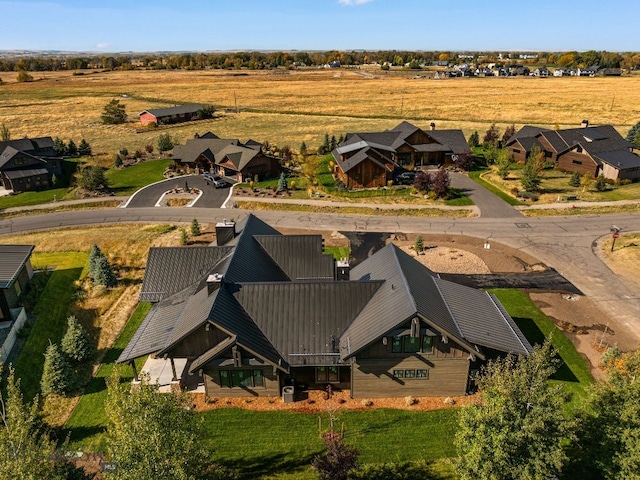 drone / aerial view with a rural view