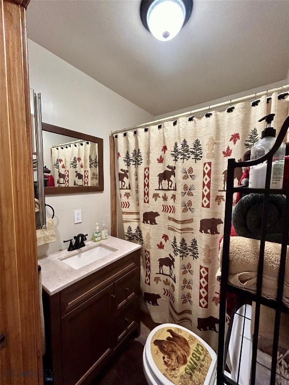 bathroom featuring toilet and vanity