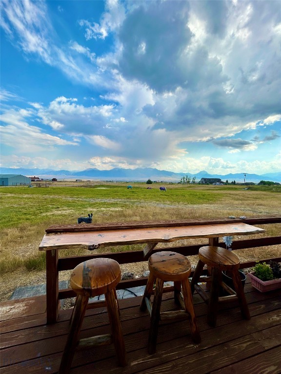 deck with a rural view