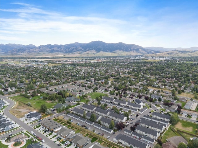 aerial view with a mountain view