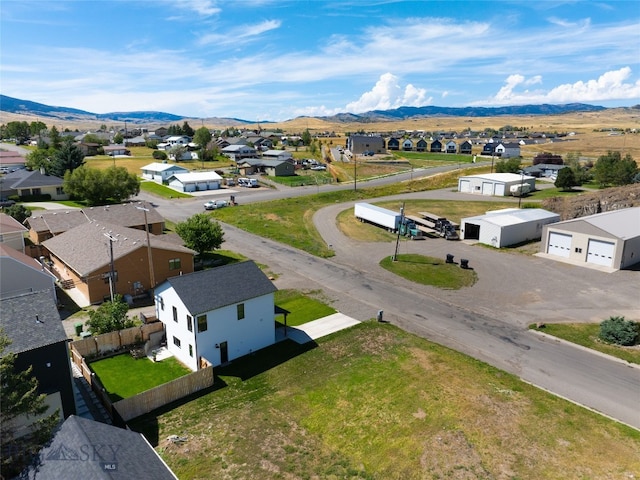 aerial view with a mountain view