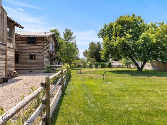 view of yard featuring fence