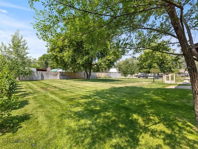 view of yard with fence