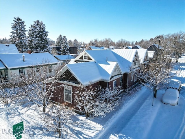 view of snowy aerial view