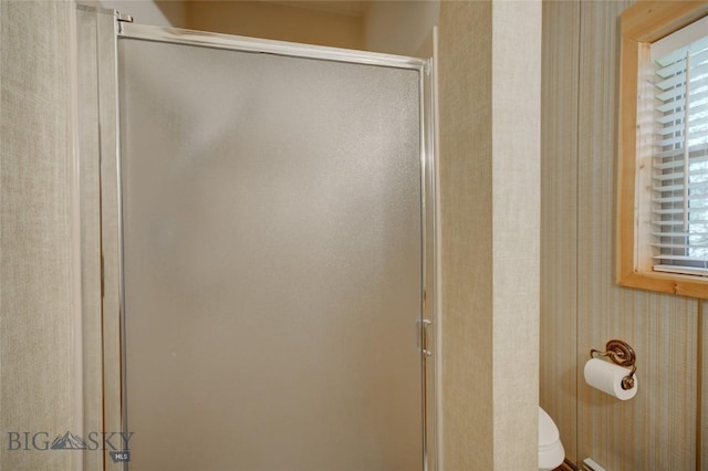 8733 Huffman, Bozeman, MT 59715 - full bathroom with toilet and a shower stall