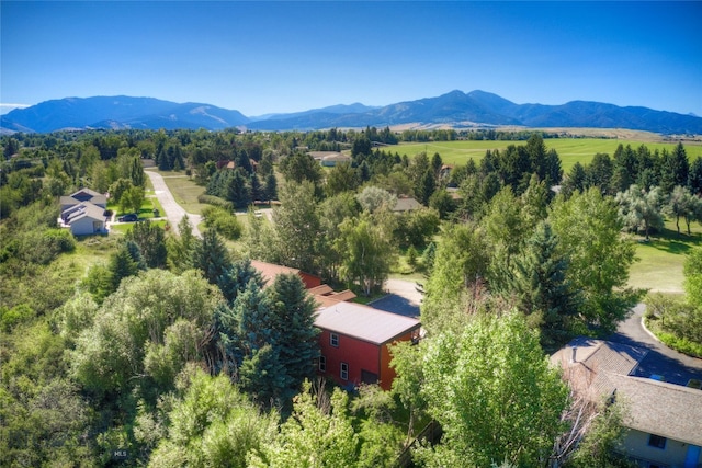 aerial view featuring a mountain view